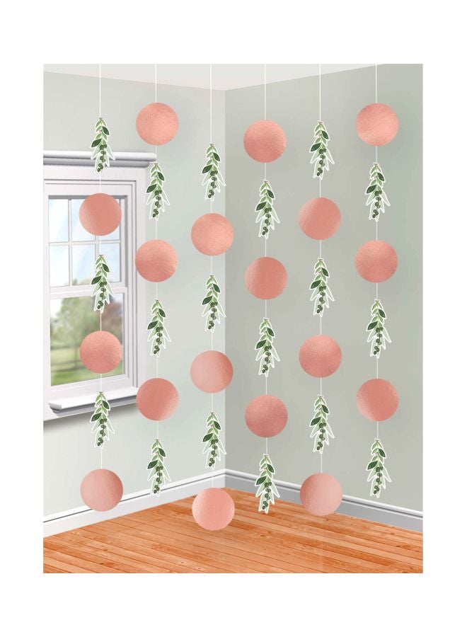 أمسكان مجموعة خيوط زينة بتصميم أوراق وقلوب من 6 قطع 7بوصة - Image 2