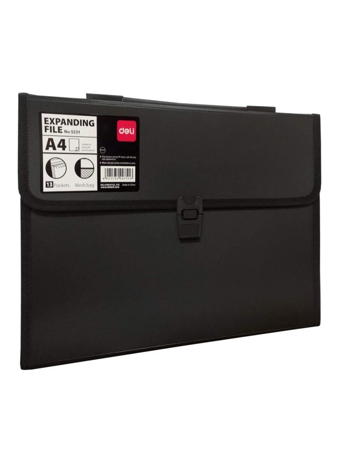 Deli 13-Pocket Expanding File Black - Image 3