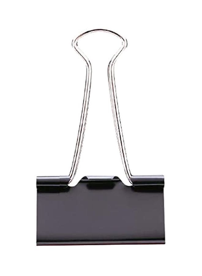 Deli 12-Piece Binder Clip Set Black/Silver - Image 1
