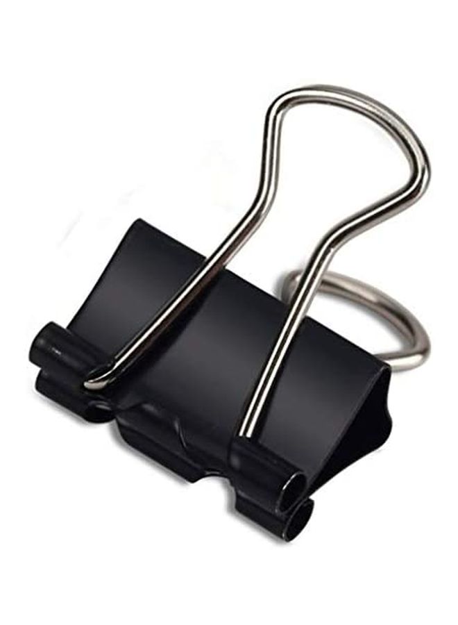 Deli 12-Piece Binder Clip Set Black/Silver - Image 2