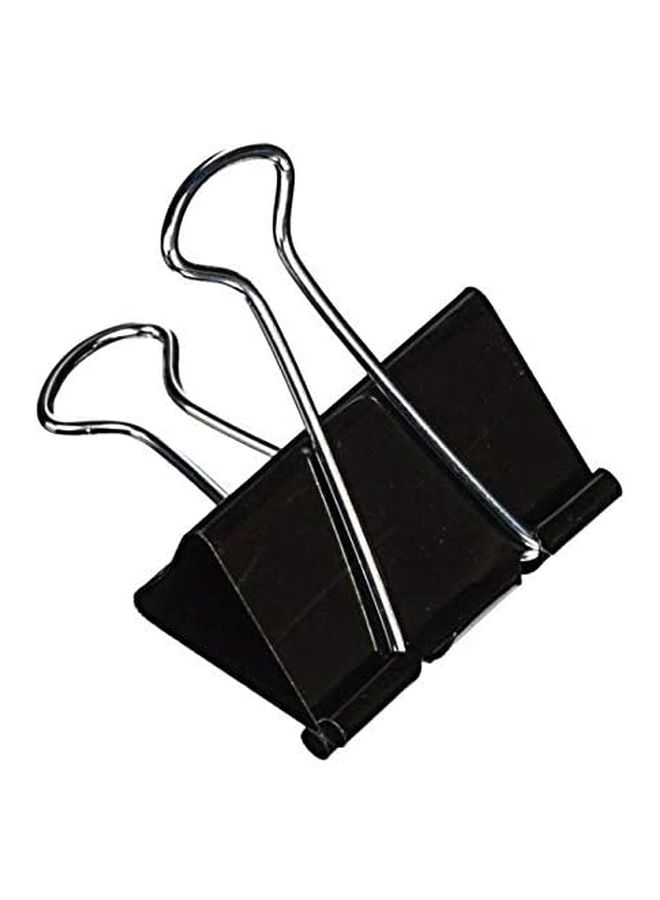 Deli 12-Piece Binder Clip Set Black/Silver - Image 3