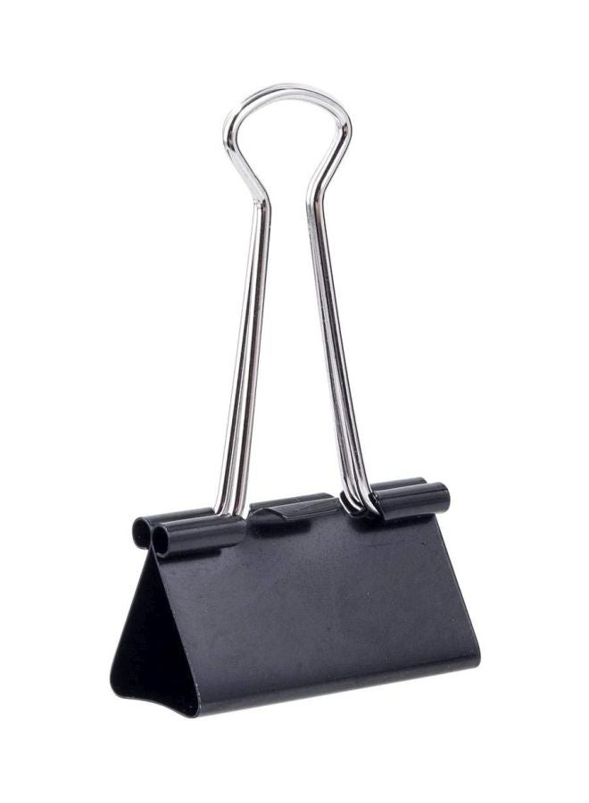 Deli 12-Piece Binder Clip Set Black/Silver - Image 1