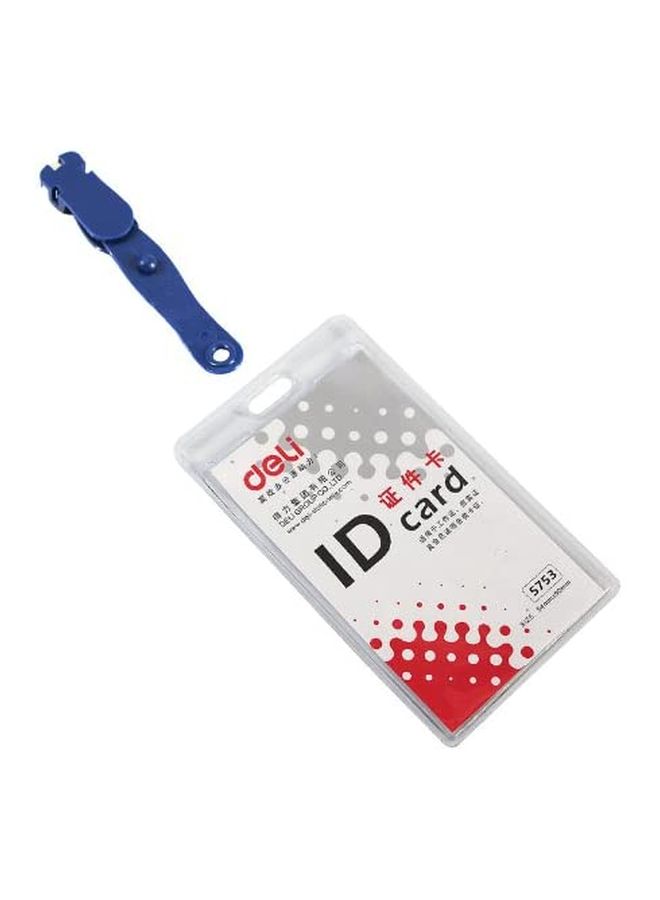 Deli PVC Name Badge Clear/Blue - Image 2