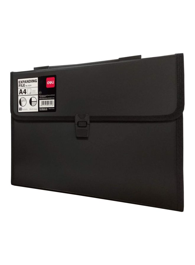 Deli 13-Pocket Expanding File Black - Image 2