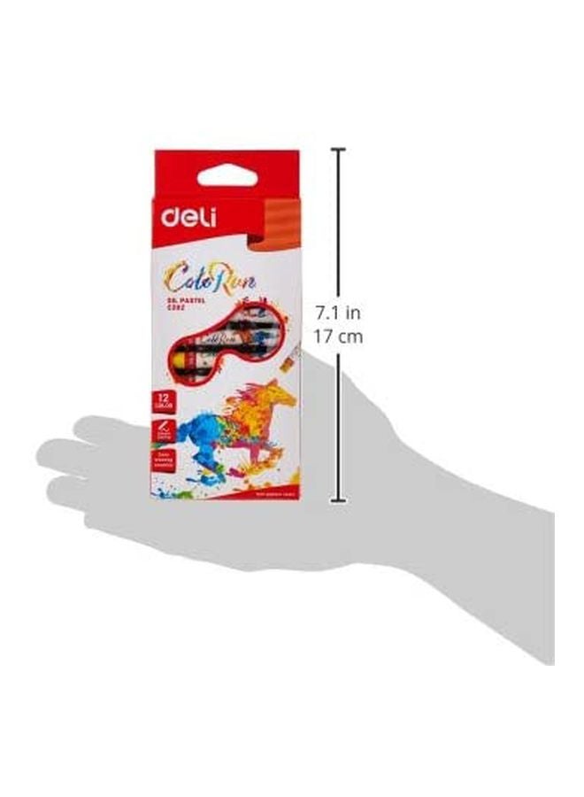 Deli 12-Piece Oil Pastel Colour Set Yellow/Blue/Red - Image 3