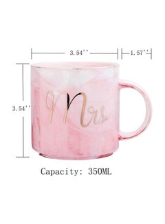 East Lady 2-Piece Mr Mrs Printed Ceramic Mug Set Pink/Grey 700ml  - Image 2