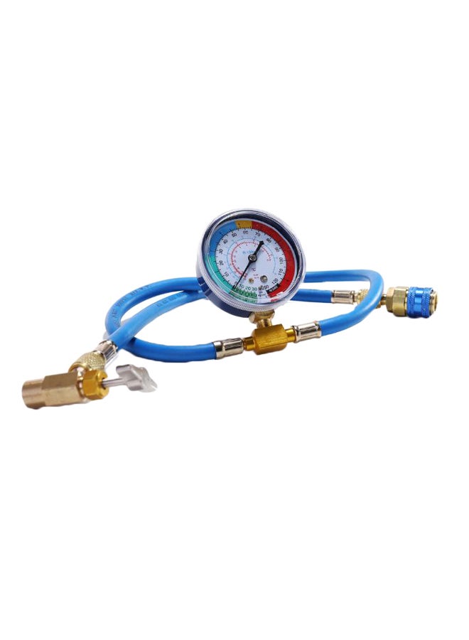 Generic - Car Air Conditioning Refrigerant Measuring Gauge With Hose Blue/Gold/Silver - Image 1