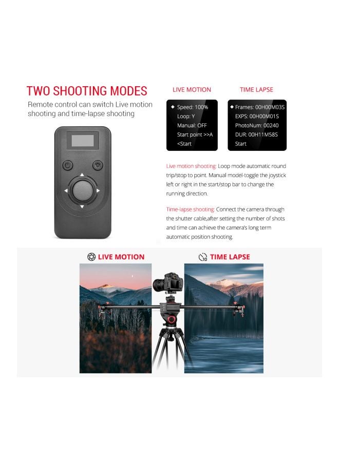 ANDOER - Electric Slider Set For DSLR ILDC Camera Black/Red - Image 1