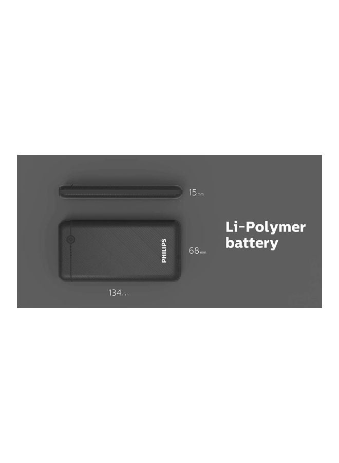 فيليبس - باور بانك بمنفذ مزدوج 10000.0 mAh أسود - Image 1