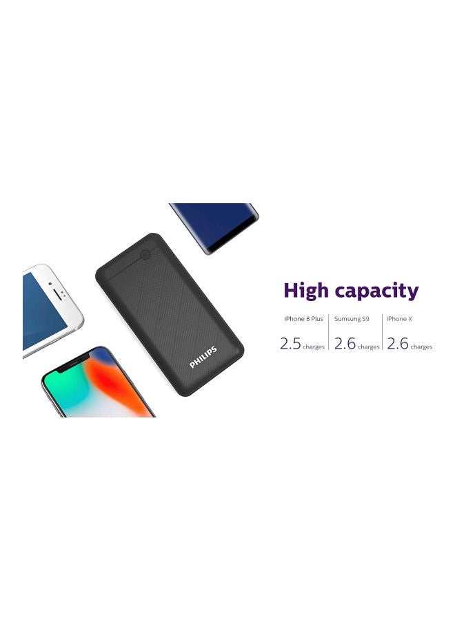 فيليبس - باور بانك بمنفذ مزدوج 10000.0 mAh أسود - Image 1