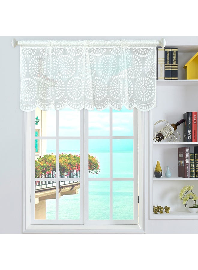Valance Raindrop Style Short Sheer Drape Clear/White 18 x 59inch
