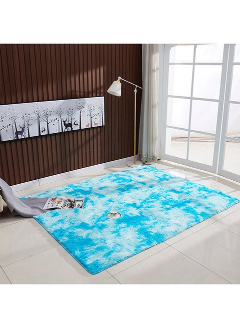 Ultra Soft Tie-Dye Style Gradient Colour Carpet Light Blue