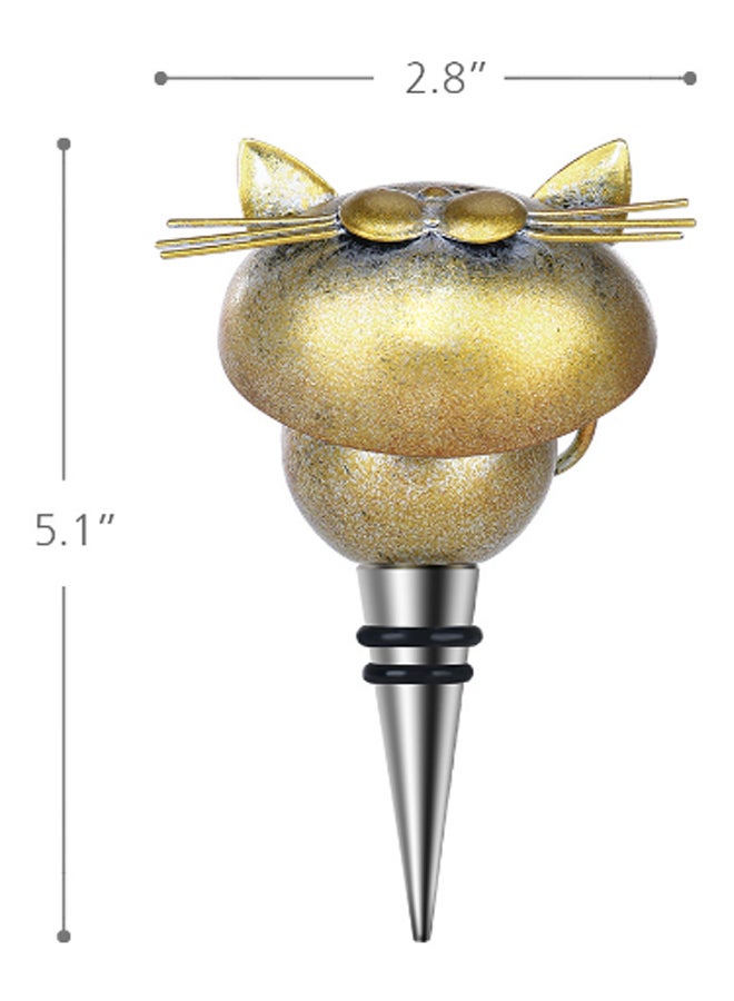 TOOARTS Cat Pattern Wine Bottle Stopper Gold/Black/Silver 14 x 8cm  - Image 2