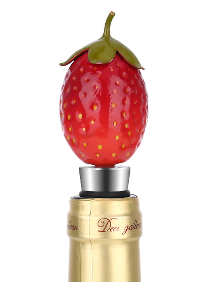 توراتس سدادة زجاجة النبيذ بتصميم لفراولة متعدد الألوان 19.5 x 13سم - Image 2