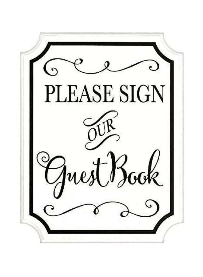 Amscan Easel Sign Guest Book White/Black