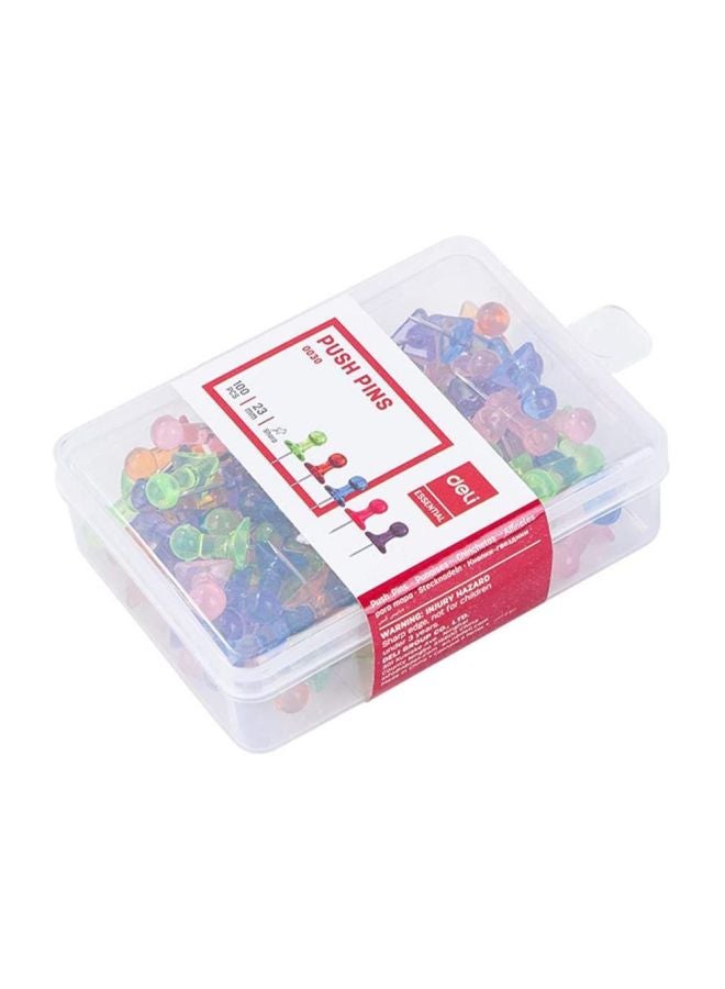 ديلي مجموعة دبابيس تثبيت من 100 قطعة إخضر / أزرق / أحمر - Image 1