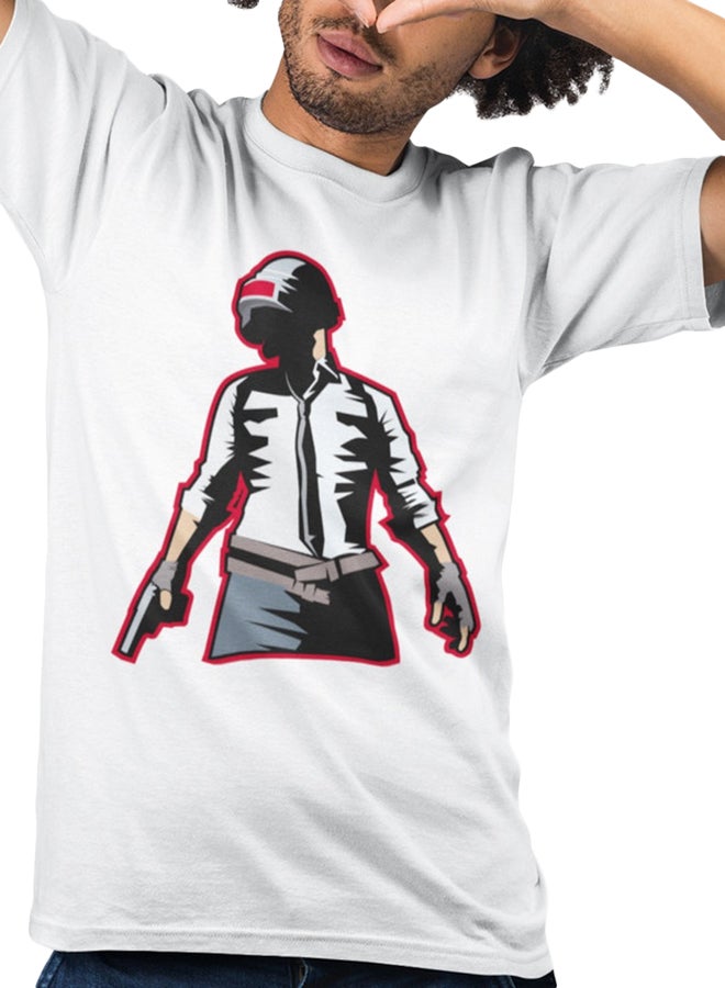 Atiq PUBG Print T-Shirt White - Image 1