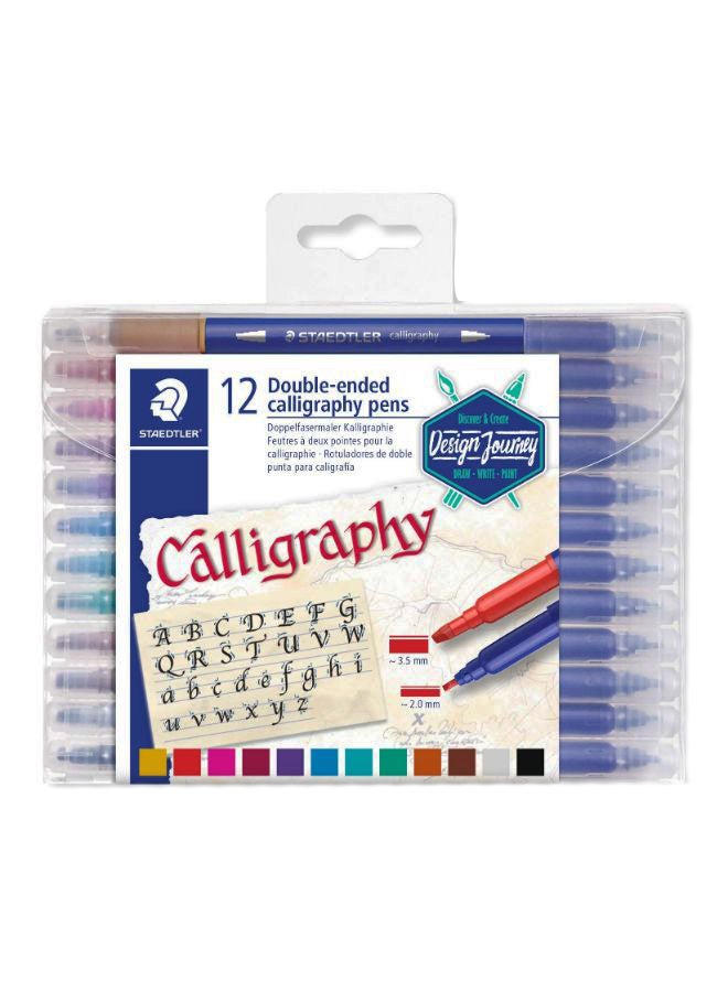 STAEDTLER - 12-Piece Double Ended Calligraphy Pen Set Multicolour - Image 1