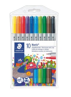 STAEDTLER 10-Piece Noris Double Ended Fibre Tip Pen Set Multicolour 