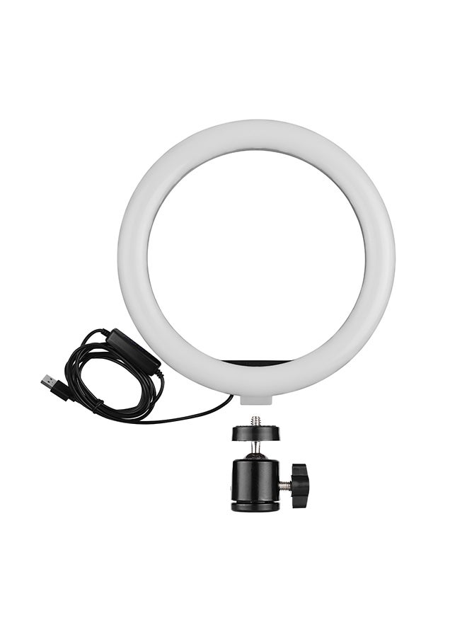 مصباح LED حلقي بإضاءة قابلة للتعتيم أسود/ أبيض - Image 1