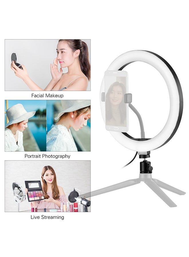 مصباح LED حلقي بإضاءة قابلة للتعتيم أسود/ أبيض - Image 5