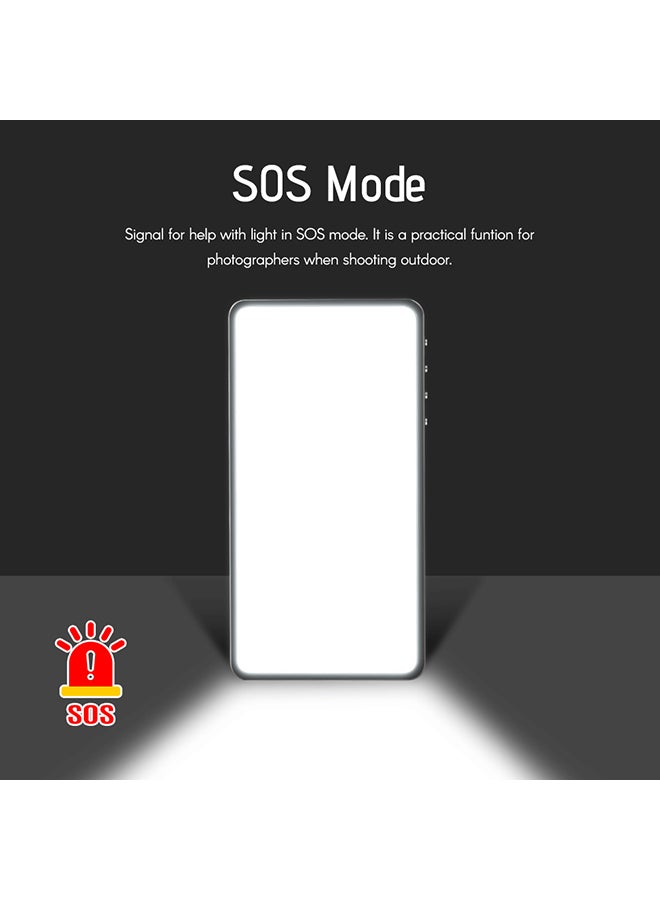 مانبيلي لوحة إضاءة LED قابلة للحمل ومتعددة الألوان RGB لتصوير الفيديو أسود/ أبيض - Image 3