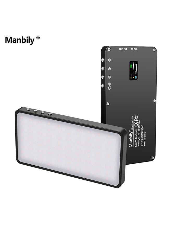 مانبيلي لوحة إضاءة LED قابلة للحمل ومتعددة الألوان RGB لتصوير الفيديو أسود/ أبيض - Image 2
