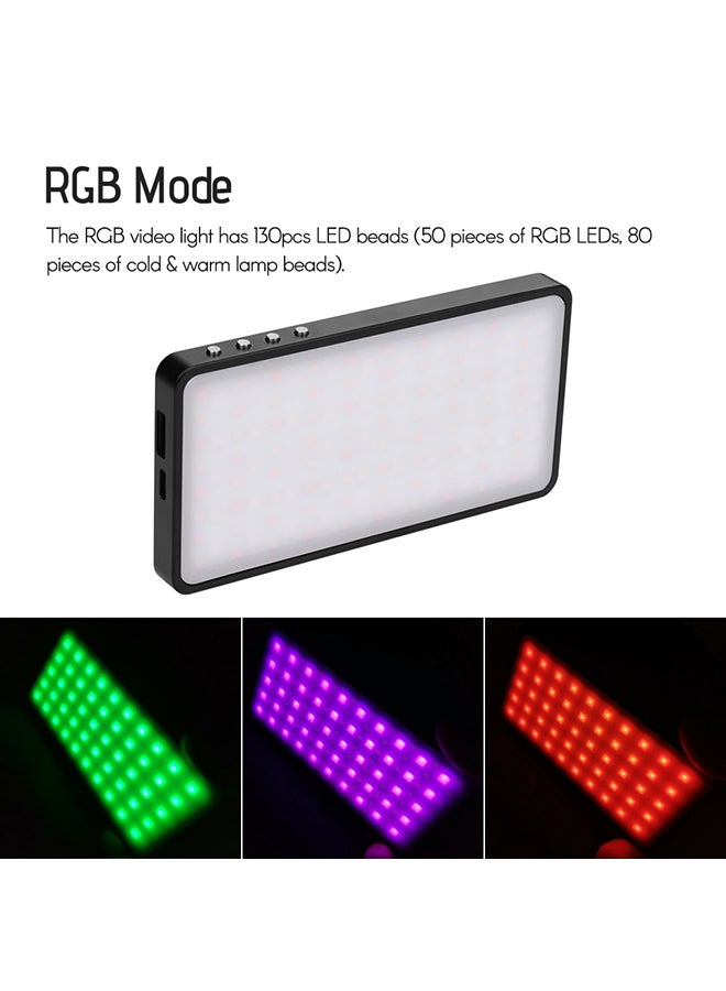 مانبيلي لوحة إضاءة LED قابلة للحمل ومتعددة الألوان RGB لتصوير الفيديو أسود/ أبيض - Image 4