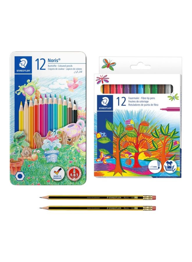 STAEDTLER 26-Piece Noris Colouring Set Red/Yellow/Green