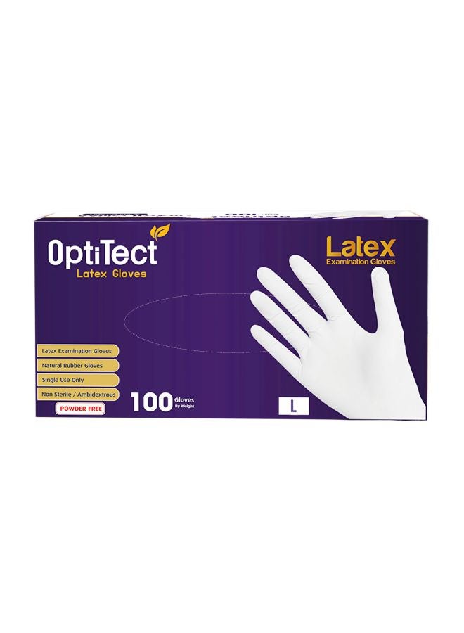 OptiTect 100-Piece Disposable Powder-free Latex Gloves Set Large  - Image 1