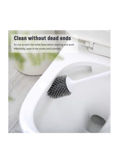 إيكوكو طقم فرشاة المرحاض مزودة بحامل أسود/ أبيض Toilet Brush - 9x9x41, Brush Holder - 9x9x14سم  - Image 4