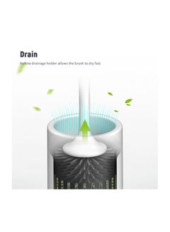 إيكوكو طقم فرشاة المرحاض مزودة بحامل أسود/ أبيض Toilet Brush - 9x9x41, Brush Holder - 9x9x14سم  - Image 2