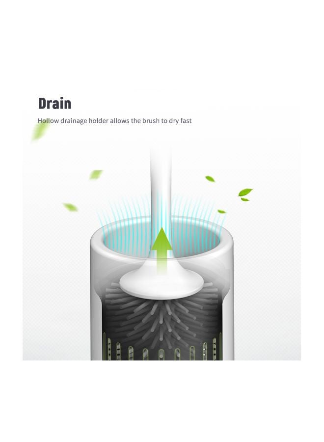 إيكوكو طقم فرشاة المرحاض مزودة بحامل أسود/ أبيض Toilet Brush - 9x9x41, Brush Holder - 9x9x14سم - Image 2