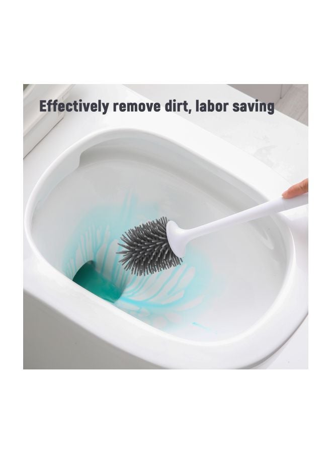 إيكوكو طقم فرشاة المرحاض مزودة بحامل رمادي / أبيض Toilet Brush - 9x9x41, Brush Holder - 9x9x14سم - Image 2