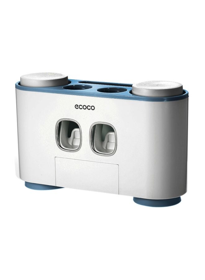 ecoco 2-In-1 Toothpaste Dispenser Toothbrush Holder Blue/White 260x155mm - Image 1