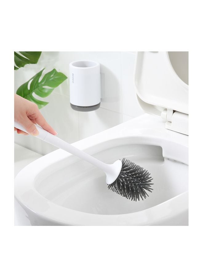 إيكوكو طقم فرشاة المرحاض مزودة بحامل رمادي / أبيض Toilet Brush - 9x9x41, Brush Holder - 9x9x14سم - Image 5