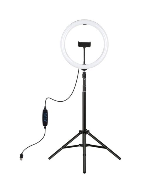 12 Inch Dimmable LED Photography Ring Light With Tripod Light Stand Black