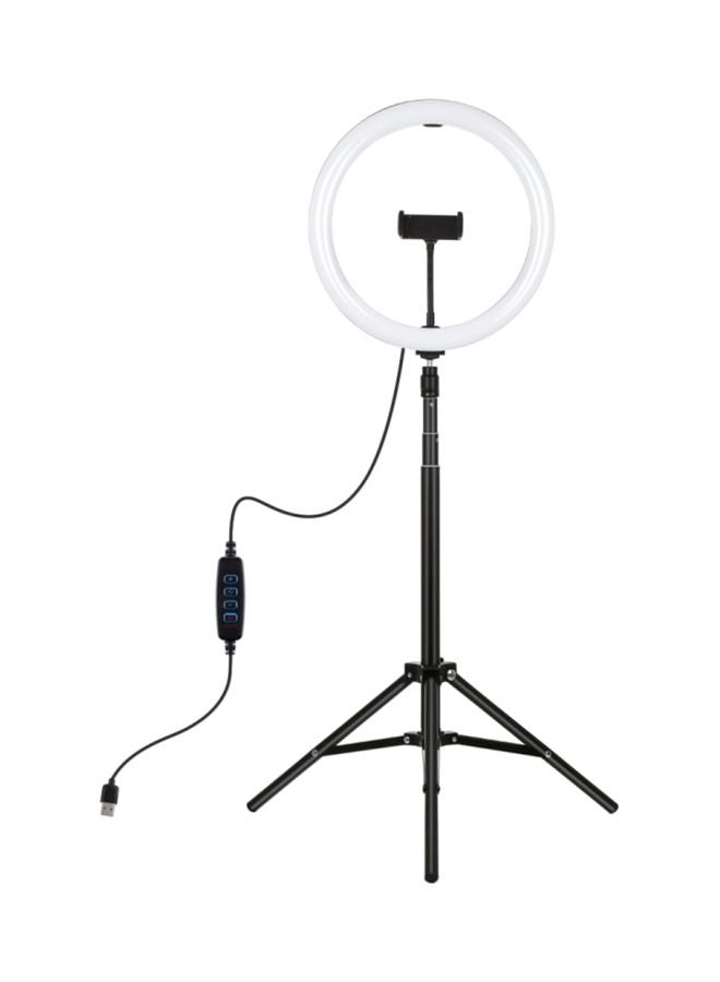 PULUZ - 12 Inch Dimmable LED Photography Ring Light With Tripod Light Stand Black - Image 1