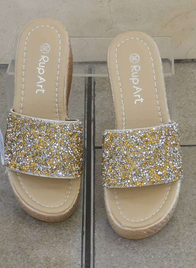 Casual Wedge Sandals Beige - Image 2