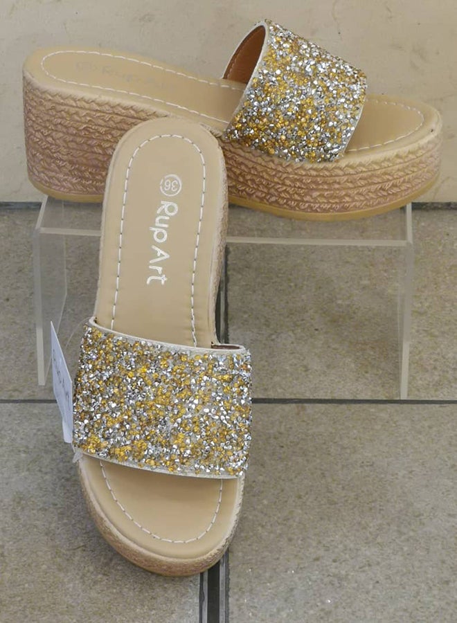Casual Wedge Sandals Beige - Image 3