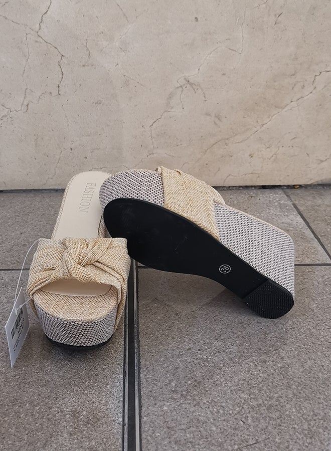 Casual Wedge Sandals Beige - Image 3