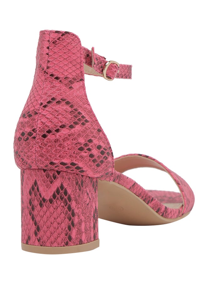 Deezee - Snake Printed Slingback Sandals Pink - Image 1