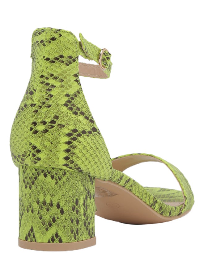 Deezee - Snake Printed Slingback Sandals Green - Image 1