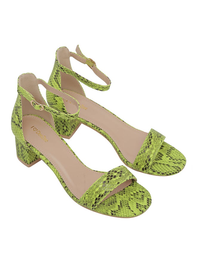 Deezee - Snake Printed Slingback Sandals Green - Image 1