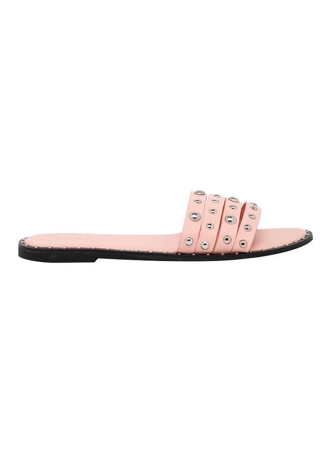 ZAHA Studded Flat Sandals Pink - Image 1