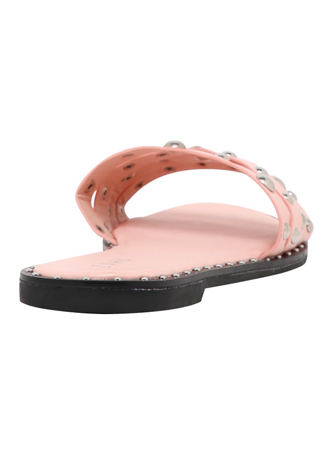ZAHA Studded Flat Sandals Pink - Image 2