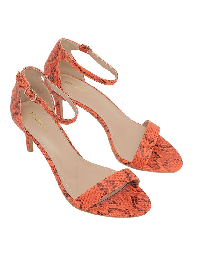 Deezee - Snake Print Sandals Orange - Image 1