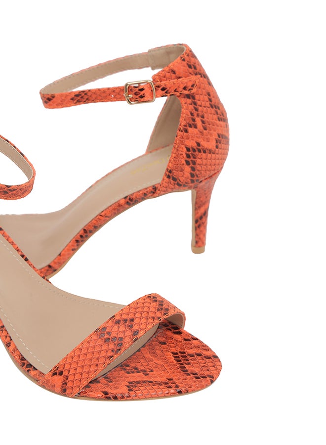 Deezee - Snake Print Sandals Orange - Image 1