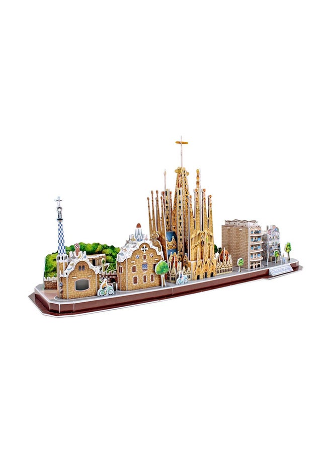 كيوبيك فن مجموعة أحجية ثلاثية الأبعاد بتصميم مدينة برشلونة مكونة من 186 قطعة 54x17x26.2سم - Image 1
