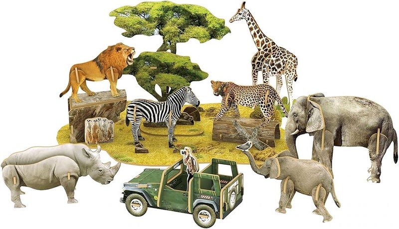 69-Piece African Wildlife Shaped 3D Puzzle Set Ds0972h - v1591531685/N37883465A_2